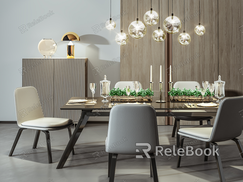 Modern Dining Table and Chair Combination Dining Table Combination model