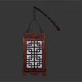 Traditional Chinese Wooden Lantern Furniture With Intricate Carved Lattice And Hanging Handle
