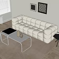 Modern Multiplayer Sofa Coffee Table 3d model