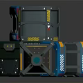 Industrial Tech Related Equipment Gear With Various Colors Stacked Designs On Black Reflective Surface
