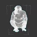 Realistic 3D Chimpanzee Model Sitting On Dark Background With Detailed Features