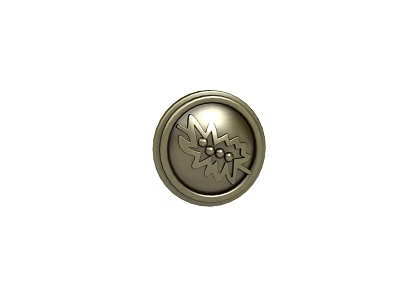 Ornate Metal Cabinet Handle With Round Shape And Engraved Pattern 3d model