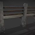 Outdoor Bench With Slatted Wooden Seat Backrest And Stone Supports For Garden Use