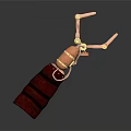Character S Biological Mechanical Claw Glove With Red Copper Golden Accents And Black Stripes