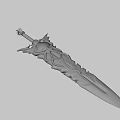 Game Movie Character Wielding Glowing Green Magic Sword With Intricate Hilt And Luminous Accents