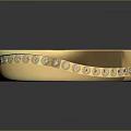 Elegant Golden Bracelet With Circular Design Smooth Surface And Sparkling Diamonds