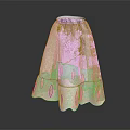 White Ruffled Skirt With Elastic Waistband And Lightweight Fabric Design