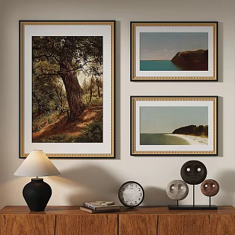 European classical French retro oil painting decorative painting 3d model