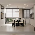 Modern Minimalist Open Plan Living And Dining Interior With Elegant Integrated Kitchen Design