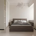 Modern Living Dining Room Interior with Beige Sofa White Refrigerator Chandelier Framed Artwork and Rug
