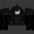 Black Angular Armored Car With Large Wheels Futuristic Design And Aggressive Sleek Look