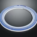 Modern Decorative Circular Ring Component With Blue White Stripes And Smooth Surface 3d model