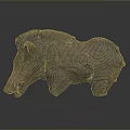 Ancient Traditional Wild Boar Ceramic Sculpture With Handcrafted Brown Textured Design