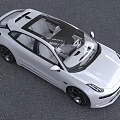 Modern White Electric Car Featuring Sleek Exterior Stylish Headlights And Alloy Wheels