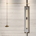 Modern Long Strip Wall Lamp With Warm LED Light On Textured White Wall