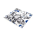 Decorative Square Fabric With Black White Blue Abstract Pattern Design