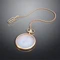 Elegant Vintage Pocket Watch With Gold Chain And White Dial