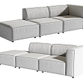 Modern three-seat sofa 3d model