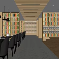 Modern Library Reading Room Library 3d model