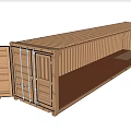 Container Building With Open Door And Spacious Interior Metal Structure 3d model