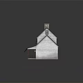 Traditional House Exterior With Gray Slate Roof Chimney Stone Walls And Wooden Porch