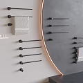 Black Wall Mounted Bathroom Towel Racks With Towels On Light And Gray Walls