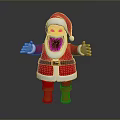 Scary Santa Claus Character In Red Costume With Open Mouth Sharp Teeth And Outstretched Hands
