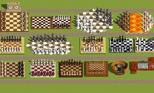 Modern Chess International Chess Go Chinese Chess 3d model