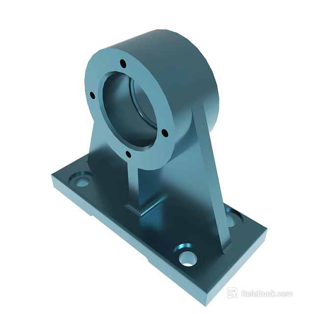 Metal Mechanical Bracket With Circular Hole Base And Bolt Holes For Industry 3d model 