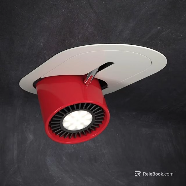 Red And White Modern LED Downlight Spotlight With Bright Ceiling Mounted Design 3d model