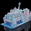 Namei Space Innovation Anti Cavity Toothpaste Display Booth With Cartoon Tooth Figure And Astronaut Model