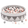 Gray Kids Play Ball Pit With Colorful Balls And Triangular Trim Design For Children