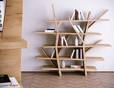 Modern Bookshelf Solid Wood Creative Bookshelf 3d model