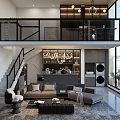 Modern Loft Living Room With Spacious Layout And Large Windows