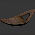 Handmade Wooden Scoop With Natural Grain And Ergonomic Handle Design