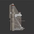 Modern Industrial Building Structure Featuring Multi Level Design Chimney And Stairs