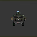 Military Truck With Six Wheels Camouflage Design Mounted Machine Gun And Colorful Cargo