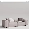 Modern double sofa 3d model