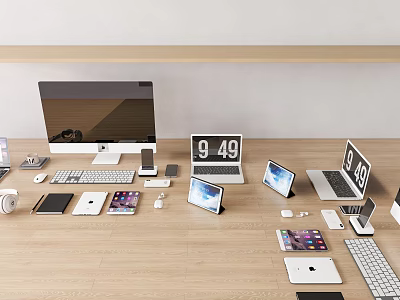 Modern Apple Computer Notebook Tablet Phone Apple Three-Piece Set Apple Headset Apple Phone Apple Power 3d model