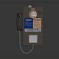 Vintage Public Telephone With Rotary Dial Handset And Urbania International Labels