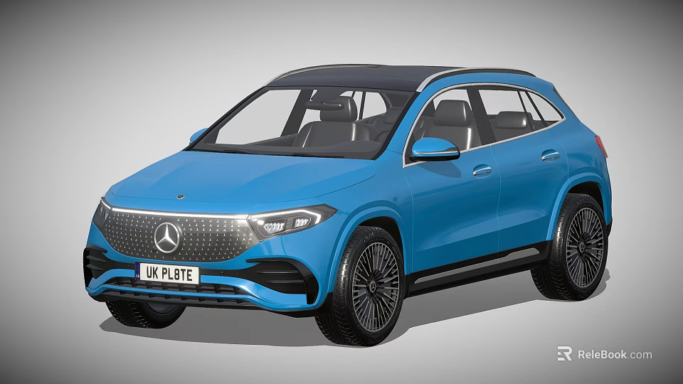 Blue Mercedes SUV Exterior With Modern Design And Stylish Wheels 3d model 