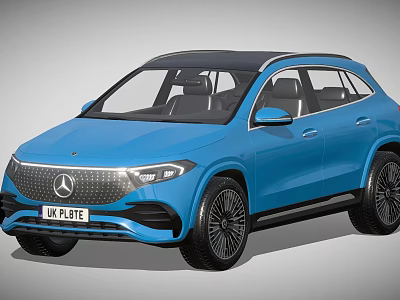 Blue Mercedes SUV Exterior With Modern Design And Stylish Wheels 3d model
