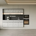 Modern Wine Cabinet With Glass Doors And LED Lighting For Home Storage
