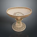 Elegant Classical Pedestal Bowl With Intricate Carvings And Ornamental Base For Home Table Decor
