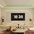 Modern Living Room Interior Design With Curved TV Wall Lights Marble Coffee Table And Decorations