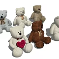 Cute Teddy Bear Dolls In Various Colors With Different Poses And Bow Ties