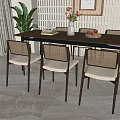 Dining table and chair combination 3d model