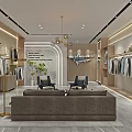 Modern Clothing Store Interior Design With Open Layout Sofa Chairs And Clothing Racks