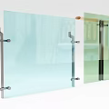Modern Transparent Glass Fence With Sleek Metal Brackets And Clear Panels For Contemporary Interior Decoration