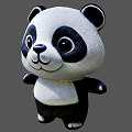 Adorable Black And White Panda Plush Doll With Big Eyes And Soft Stuffed Body